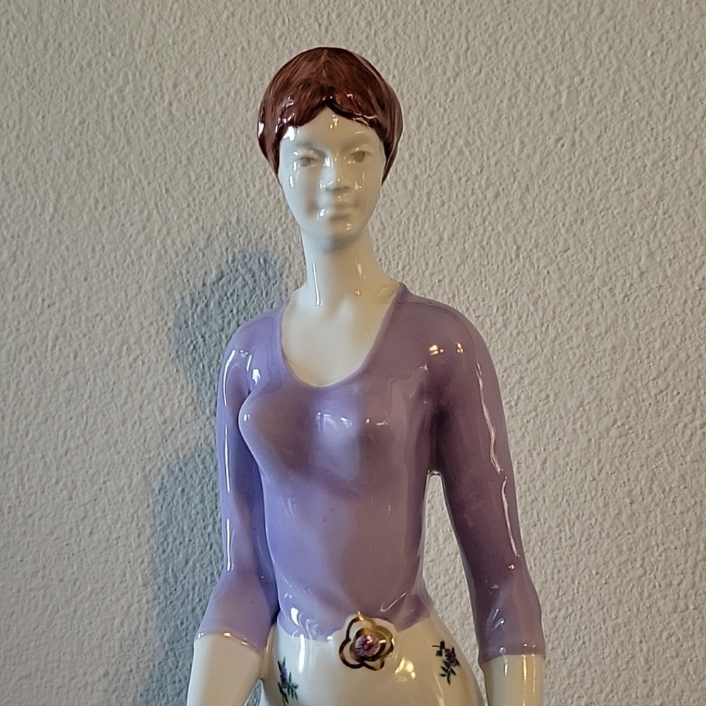 Vintage HOLLOHAZA HUNGARY,fine Porcelain Figurine 16.1/2" Tall.